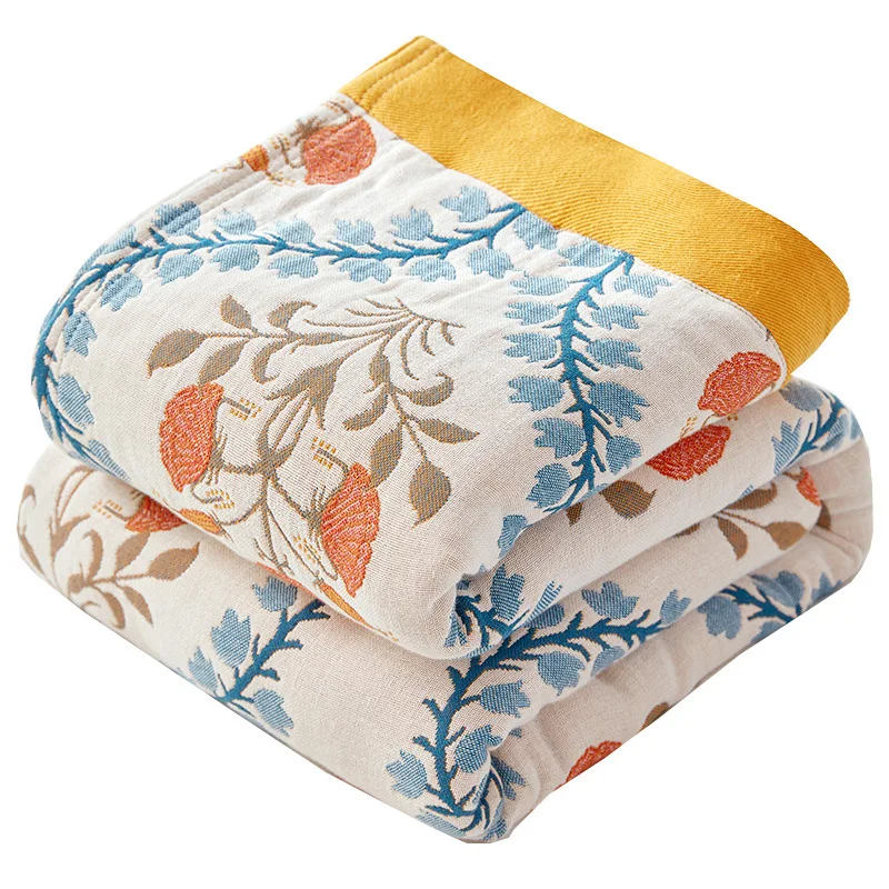 Summer Cotton Blankets Pastoral Style King Size Muslin Gauze Towelling Coverlet Double Bed Blankets Bedspreads On The Beds Sheet