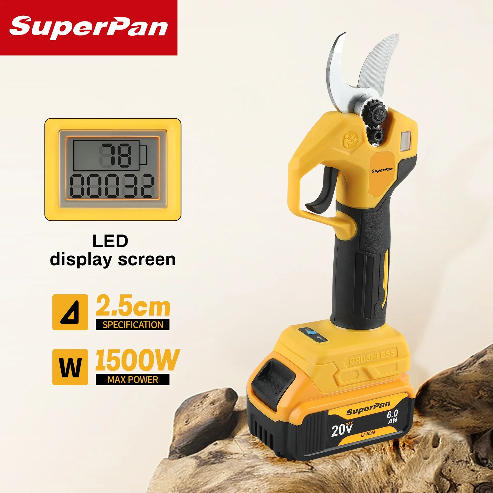 

Аккумуляторный сучкорез SuperPan PowerTool: быстрая резка, острые лезвия, для садовых веток, сверхмощный, совместим с аккумуляторами DeWalt 18В