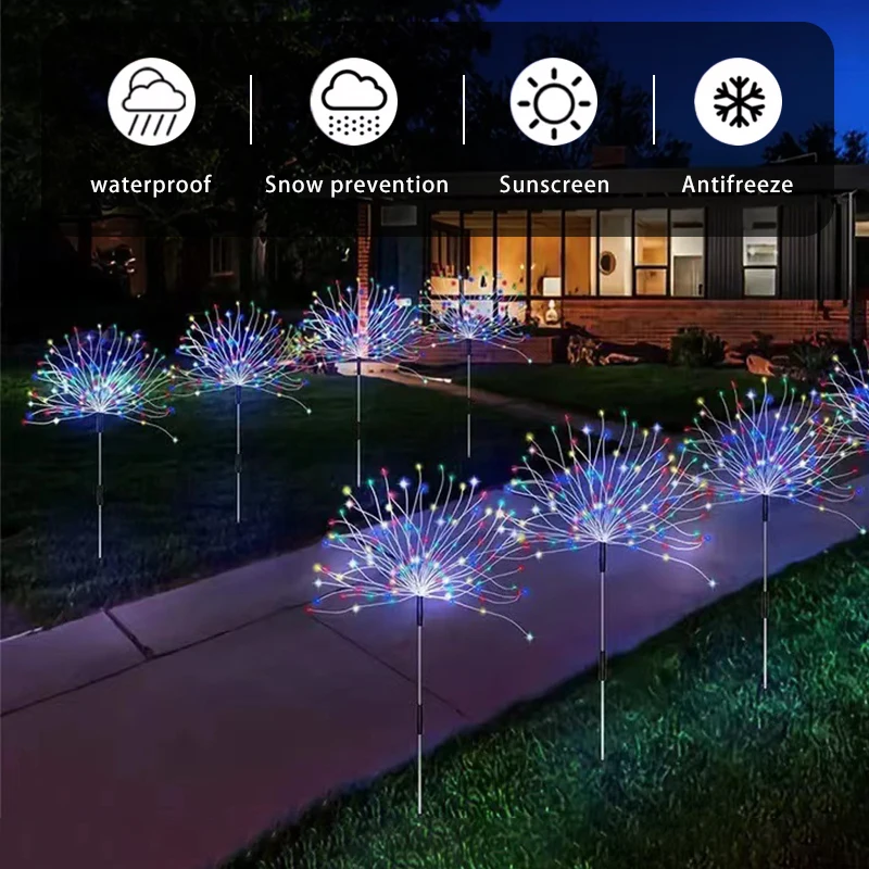 Solar outdoor lights christmas Firework Light Waterproof outdoor led light garden fairy lights solar light led solar night light