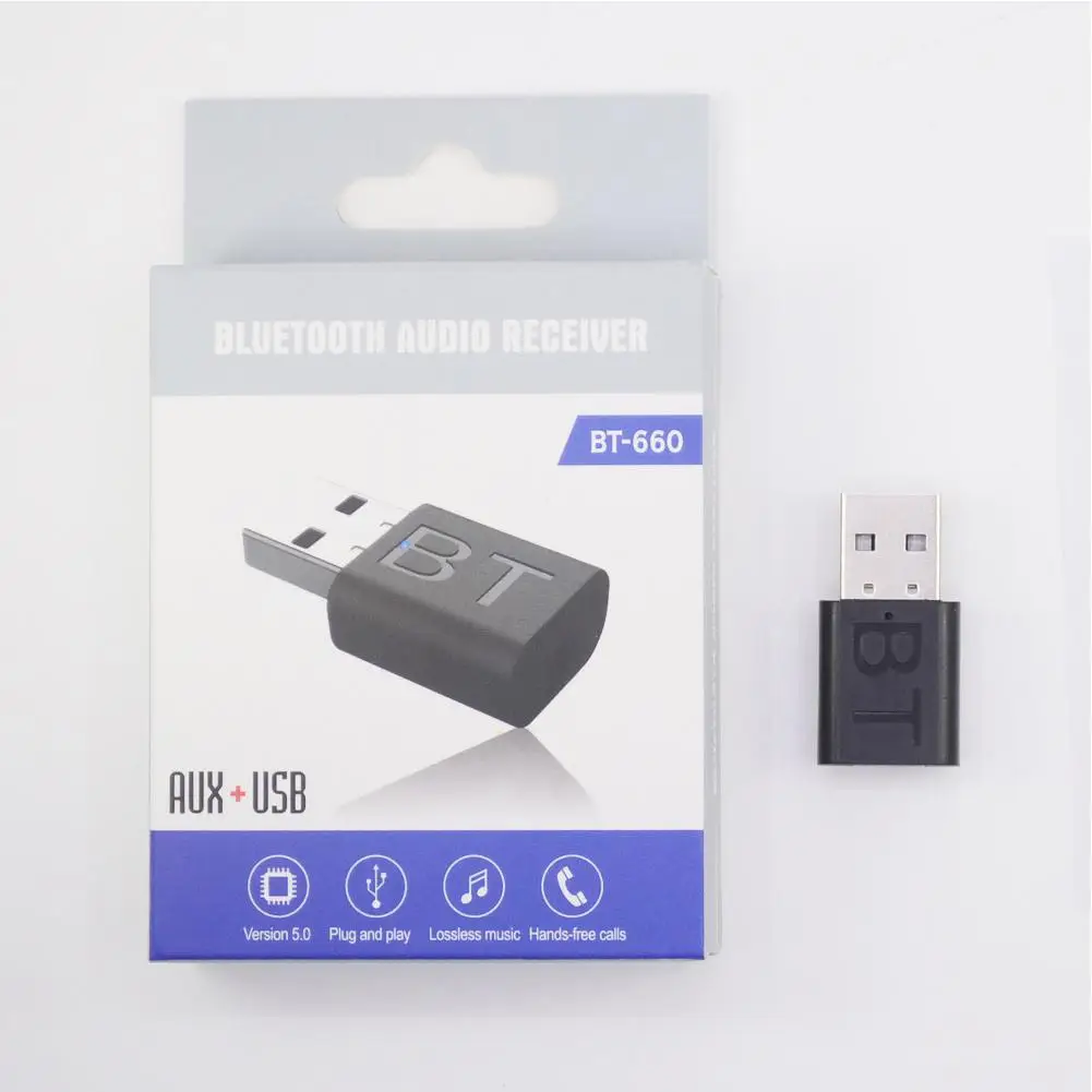 Car Bluetooth Receiver 5.0 Audio Adapter TV Computer 2-in-1 And Plug Play Converter Adapter Audio Receiver Bluetooth Wirele O0J4