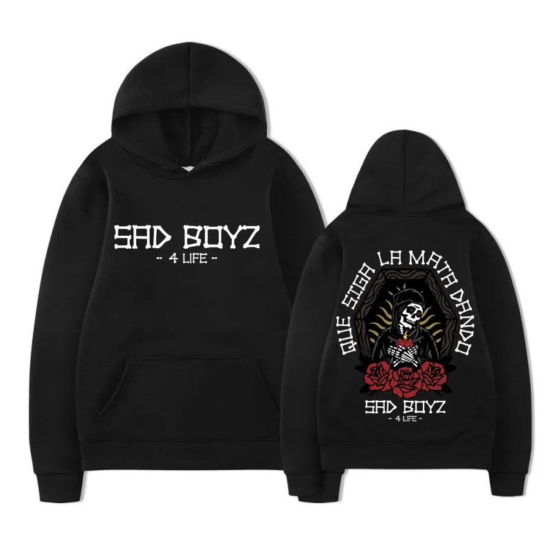 

Singer Junior H Sad Boyz 4 Life Skeleton Graphic Hoodie Men Winter Fashion Hip Hop Oversized Sweatshirts Rapper Retro Pullover