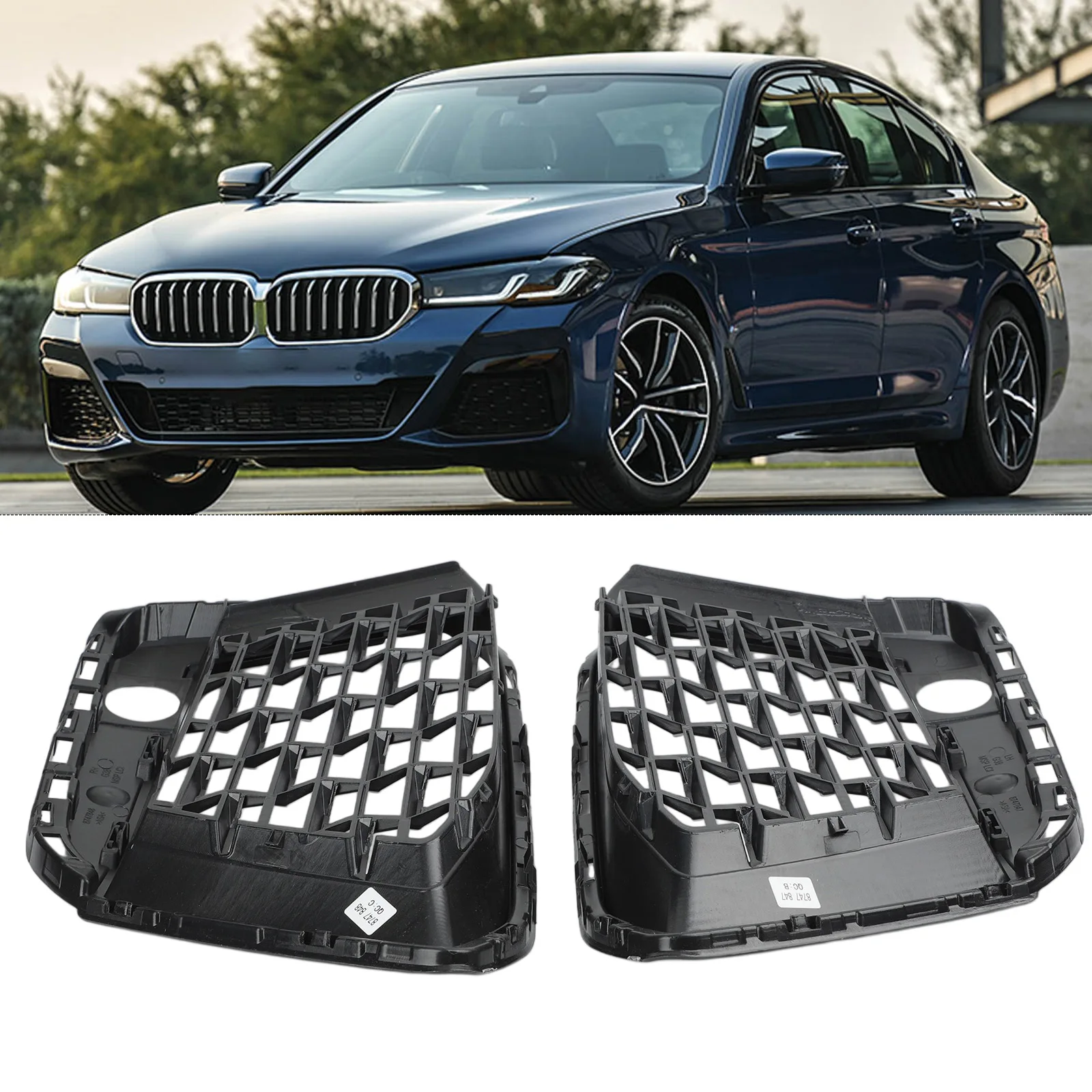 

Black Front Lower Grille Easy Install Replacement Part Wear Resistant Non-deforming For BMW 5 Series G30 M LCI