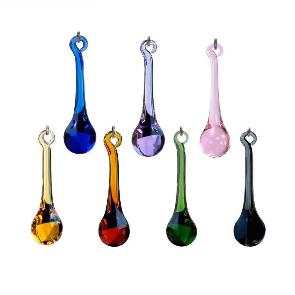 

16x60mm10pcs Multicolors Raindrops Crystal Chandelier Parts Lamp Glass Hanging Pendants Beads Curtain Accessories