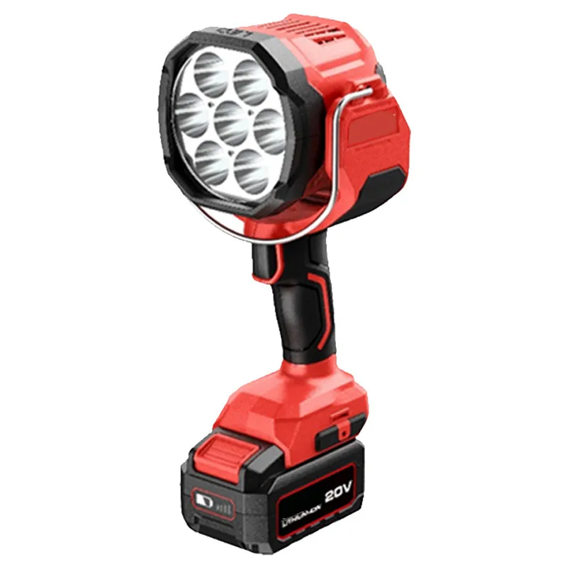 LED Lithium Battery Spotlight 20V Lighting Spotlight Camping Portable Glare Light Outdoor Fishing Square Dance 5535