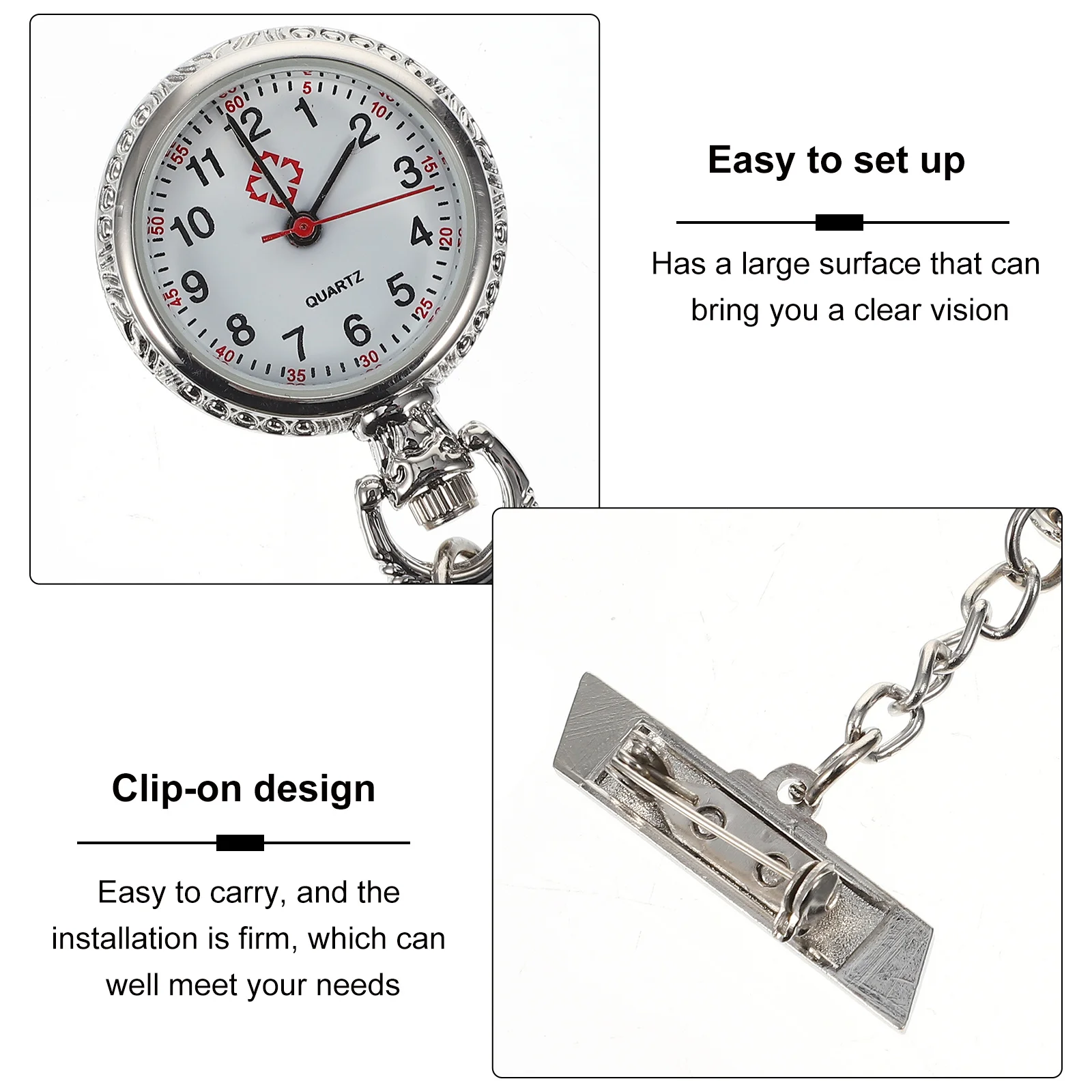 

1pc Clip-On Dial Nursing Fob Nurse Students Doctors Women Fob Fashion Nurses Pocket Nurse Pocket Watch Watch