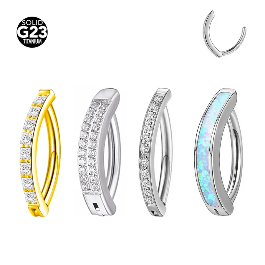 

F-136 Titanium Alloy Inverted Double Row Drill Square Drill Hot Selling Glossy Simple Piercing Navel Nail