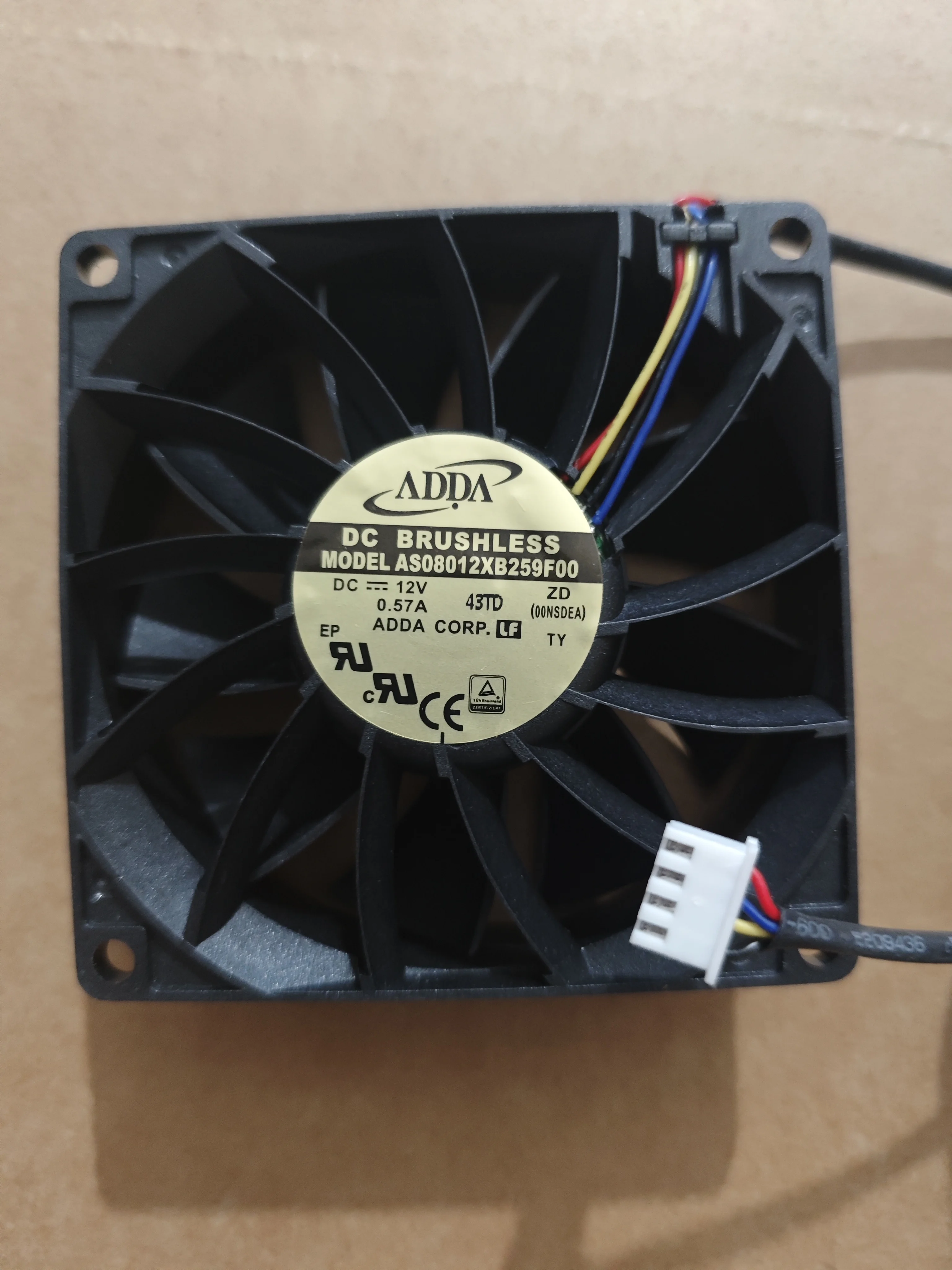 

ADDA AS08012XB259F00 DC 12V 0.57A 80x80x25mm 4-Wire Case Cooling Fan