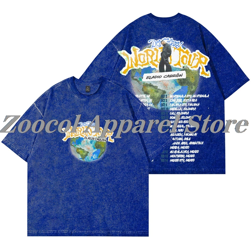 

Eladio Carrion Don Kbrn World Tour Merch Wash футболки летние женские и мужские модные хлопковые футболки с короткими рукавами