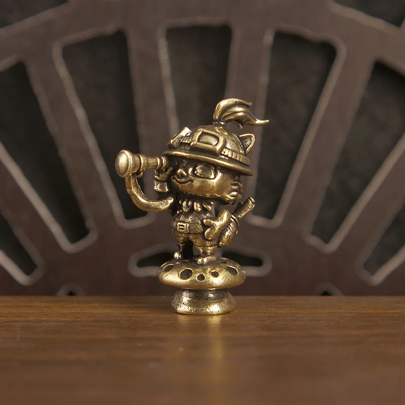 1/2Pcs Brass Blind Monk Timo Hanbing Zhao Xin Figure Creative Doll Retro Decorative Ornament