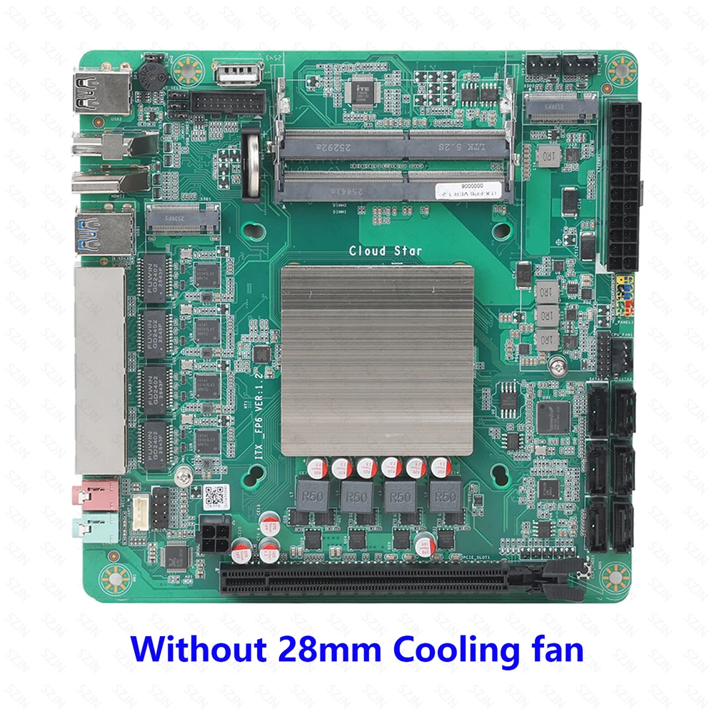 AIO FP6 Nas Set ITX Motherboard Onboard R5-5625U Support 2*DDR4 Max 64GB 4*2.5G I226-V 2*M.2-NVME 6*SATA3.0 PCIE3.0 view 6