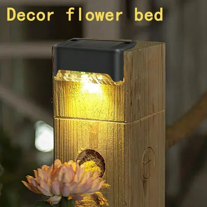 4PCS Solar LED Wall Light Step Railing Patio Stair Yard Garden Decoration Solar Deck Light Decor Outdoor Holiday Home Parterre