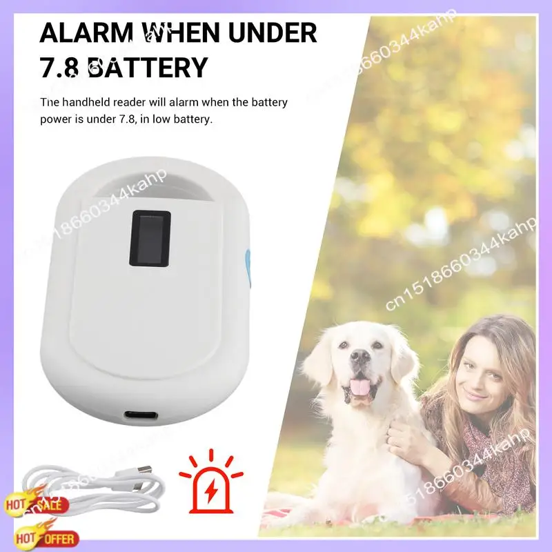 

CLCU RFID Reader Pet Microchip Scanner Handheld Animal Chip Reader Portable RFID Reader Supports For ISO 11784/11785, FDX-B