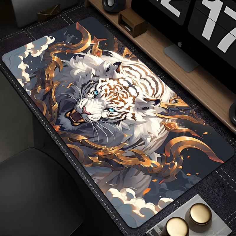 Jungle Tiger Mouse Pad Laptop Cool Anime Gamer Cabinet Mousepad Office Computer Gaming Accessories Desk Mat 900x400 Keyboard Rug