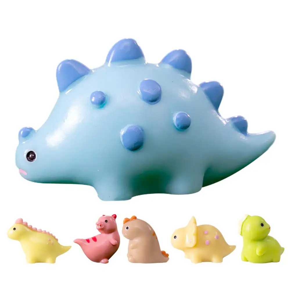 6 Pcs Dinosaur Figurine Decorations Small Figurines Resin Ornament Micro Scene