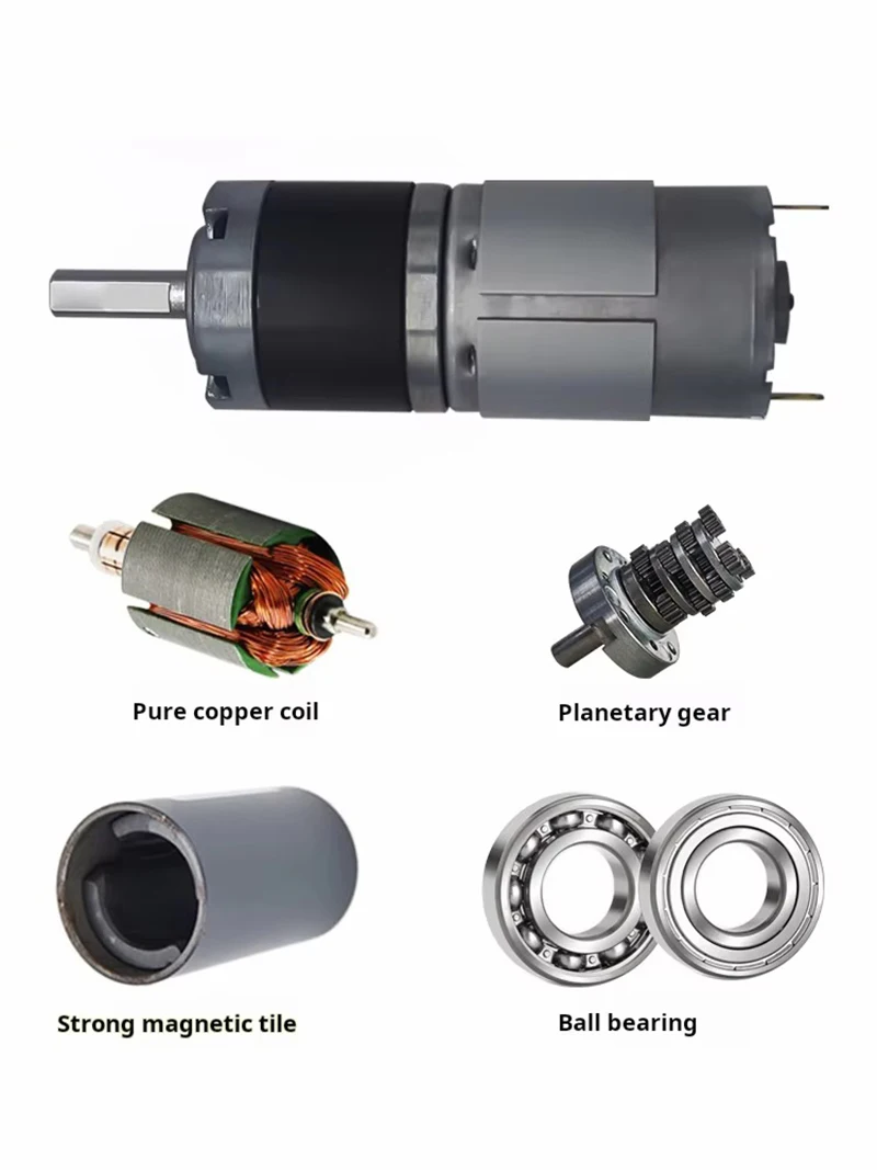 Planet 28-395 Micro Reduction DC Motor Adjustable Speed High Torque 12V 24V Low Speed Positive and Reverse Rotation 13rpm-1600