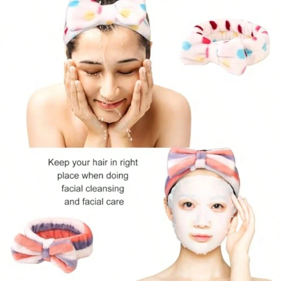 

8 Pack Bow Spa Skincare Headband For Facial Cleansing And Care Women Adult