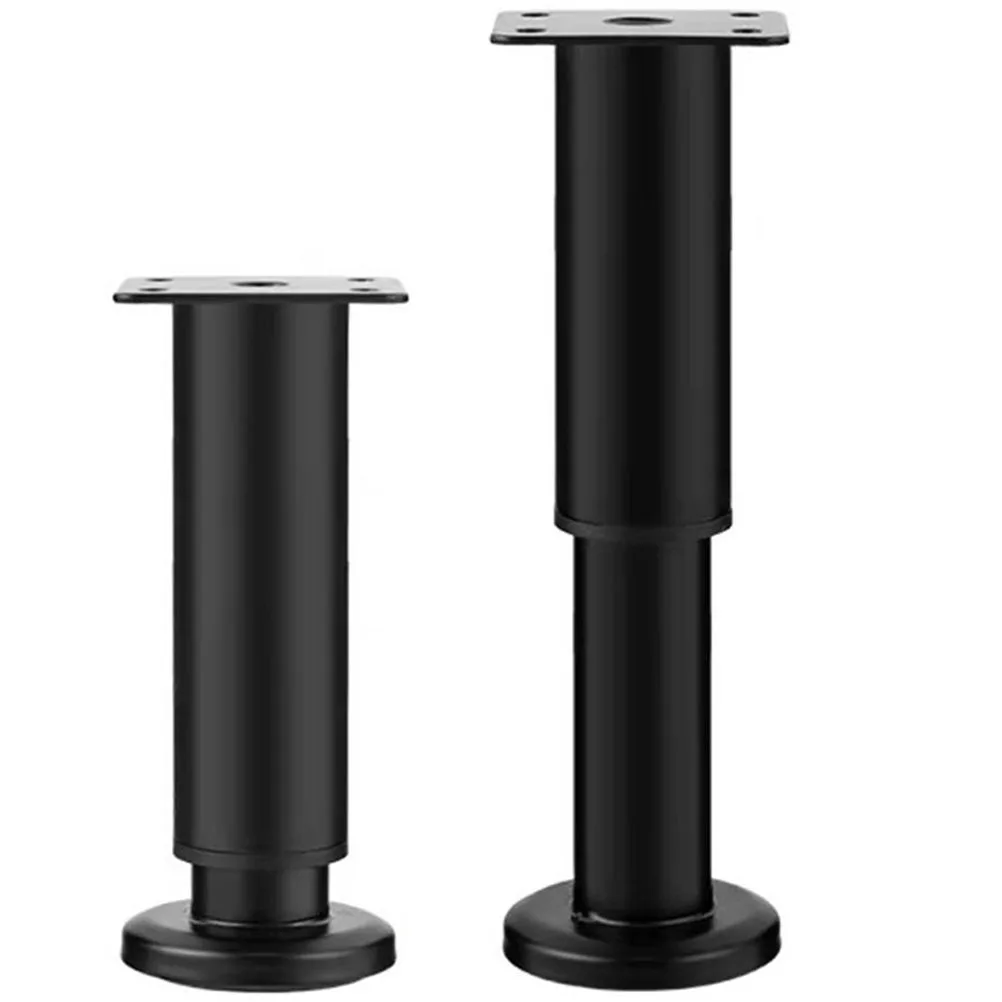 

2 Pcs Adjustable Furniture Legs 18 30cm Black Metal Replacement Feet for Sofa Coffee Table Cabinet Bed Stable Support