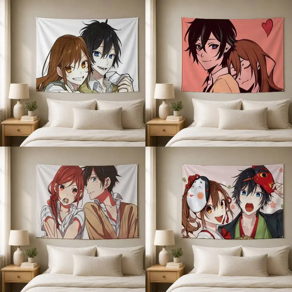 Horimiya Hori-san to Miyamura-kun Anime Decorative Hanging Flag with Grommets for Garage Bedroom Dorm Wall Decor