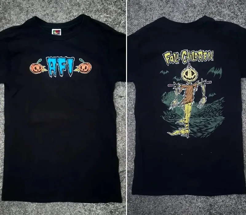 1999 Afi 'Fall children' T-Shirt 2 side black Short sleeve Heavy cotton