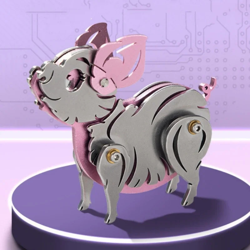 

3D Puzzle Zodiac Pig Metal Model Building Kits Mechanical Animals Jigsaw DIY Assembly Toy for Adults Children Gift