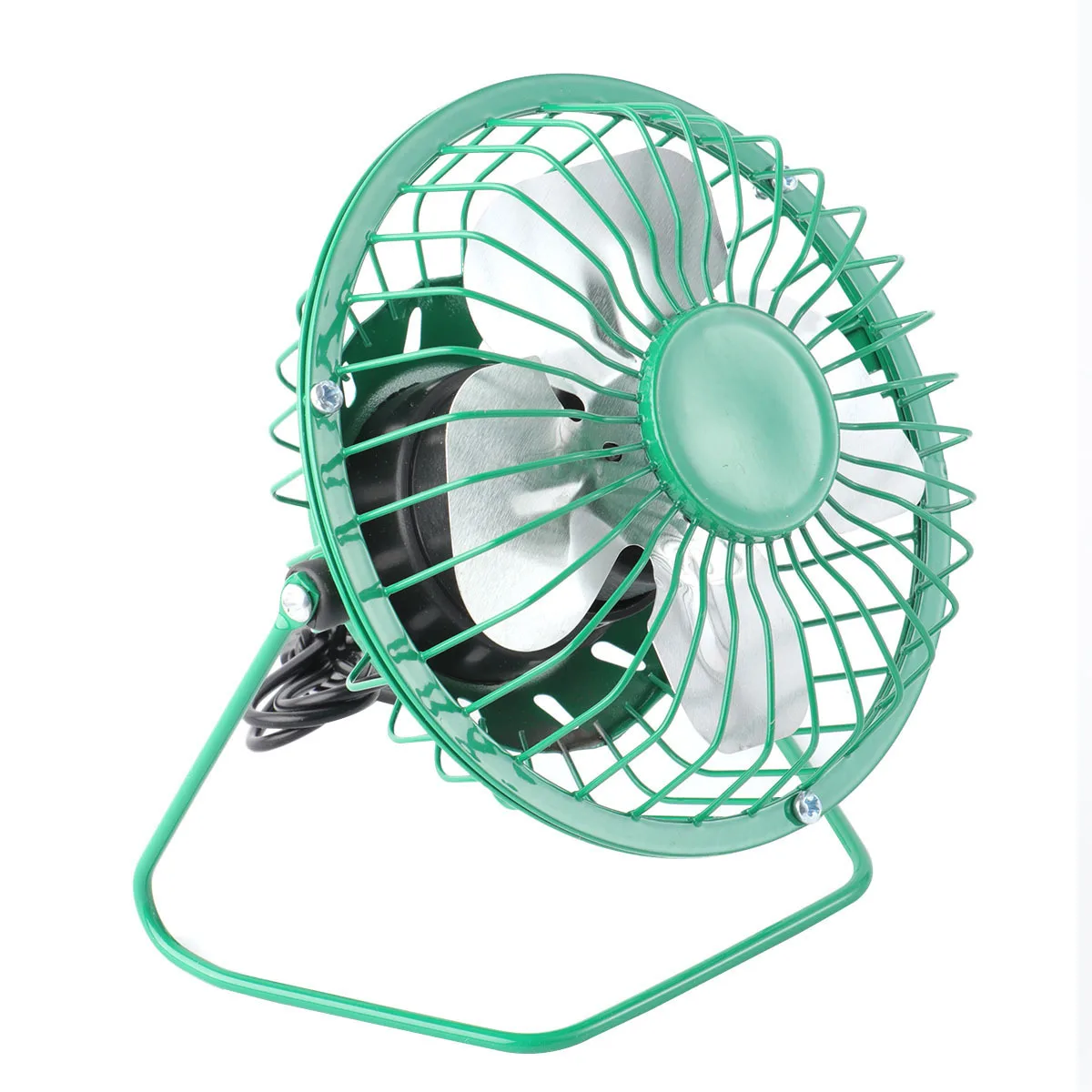 

USB Mini Fan 4 Inch Portable Quiet Table Floor Fan Aluminum Blades Metal Mesh Cover Power Bank Laptop Cooling Office