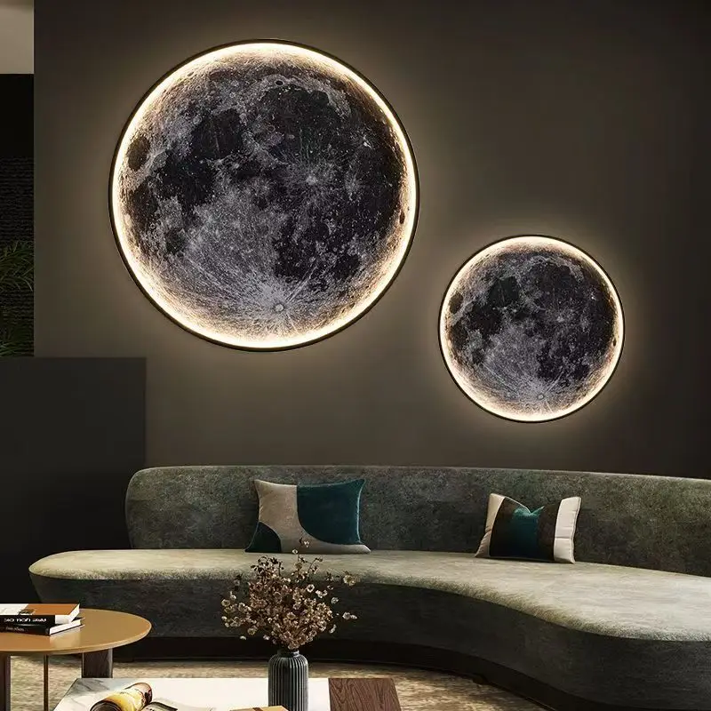 

Moon - настенная лампа Earth, креативный минималистичный настенный светильник, идеально подходит для спальни, гостиной, прихожей и стены, осветляющего теплого дома.