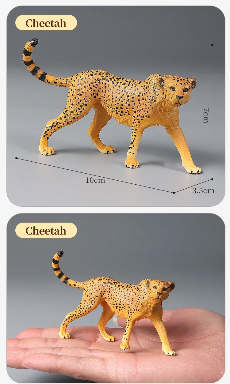 Pädagogisches Set mit simulierten Wildtierfiguren – Aktionsmodelle mit Geparden und schwarzem Panther für Kinder, Dekoration und Lerngeschenk – Detail 4