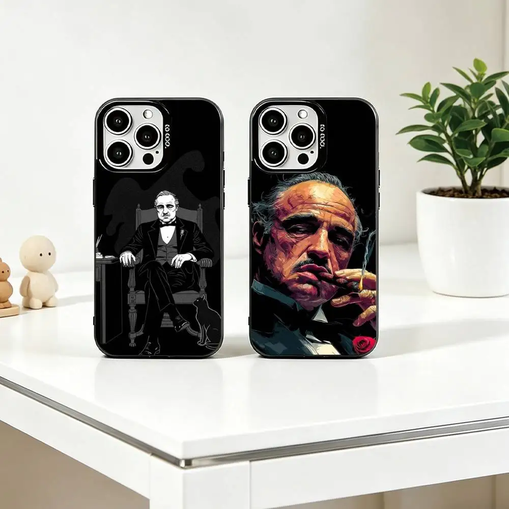 The Godfather  V-Vito Corleone Phone Case For iPhone 17,16,15,14,13,12,11 Plus,Pro Max,XS,Colored Silver Plated Inside Cover