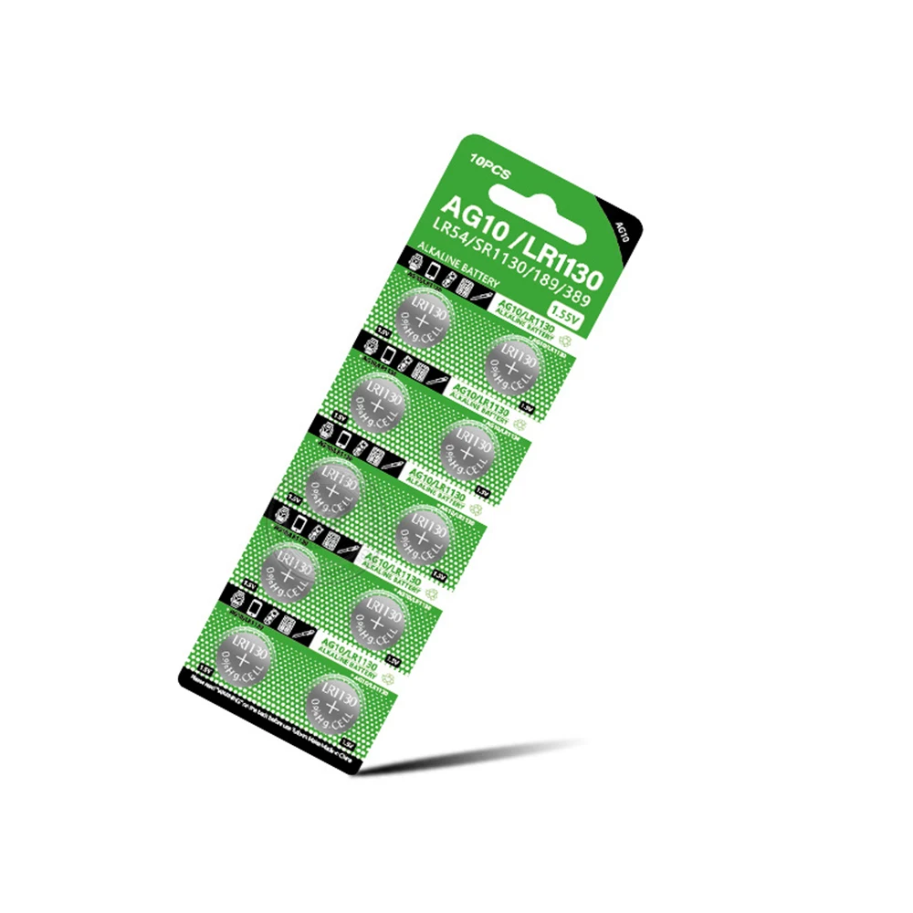AG10 LR54 Cell Coin 1.55V SR54 389 189 SR54 389 189 LR1130 SR1130 G10A SR1130SW Alkaline Button Batteries for Watch Toys Remote