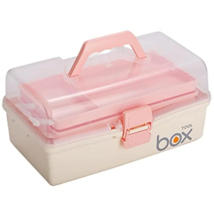 

12-дюймовый трехслойный прозрачный пластиковый ящик для хранения/органайзер для инструментов, многофункциональный портативный кейс с ручкой для художественных и ремесленных принадлежностей
