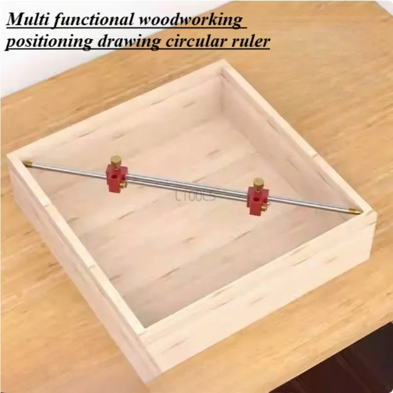 

Woodworking Round Ruler with Edge Groove Nut Diagonal Inner Frame Positioning Used for Portable and Durable Circular Marking