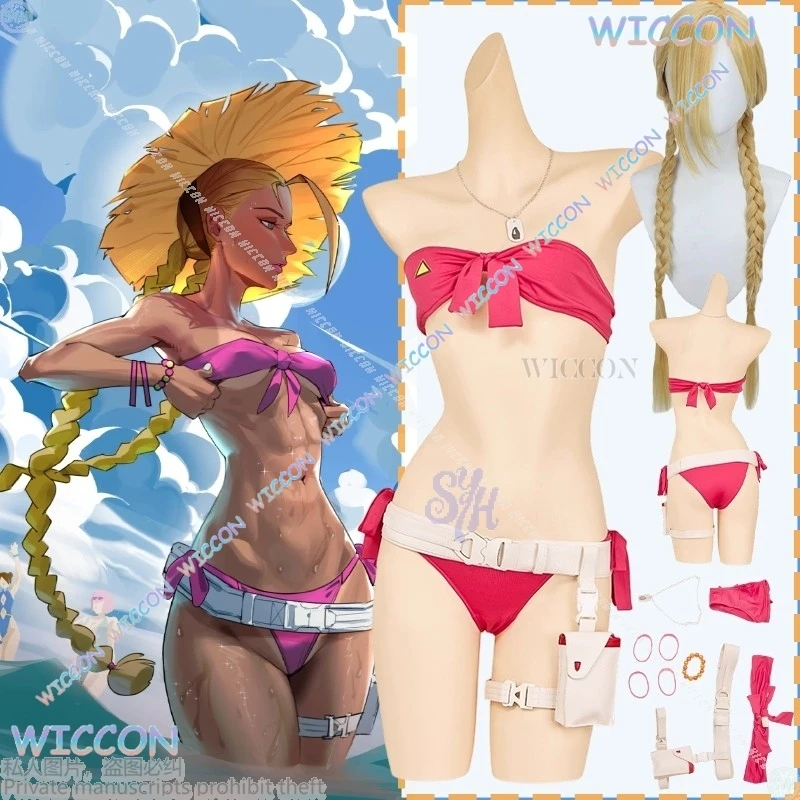 

MoeMi Cammmy White Costume Sexy Streeet Game Fighteee Summer Swimminwear Hot Pink Bikini Fashion Y2K Lingerie Halloween Party