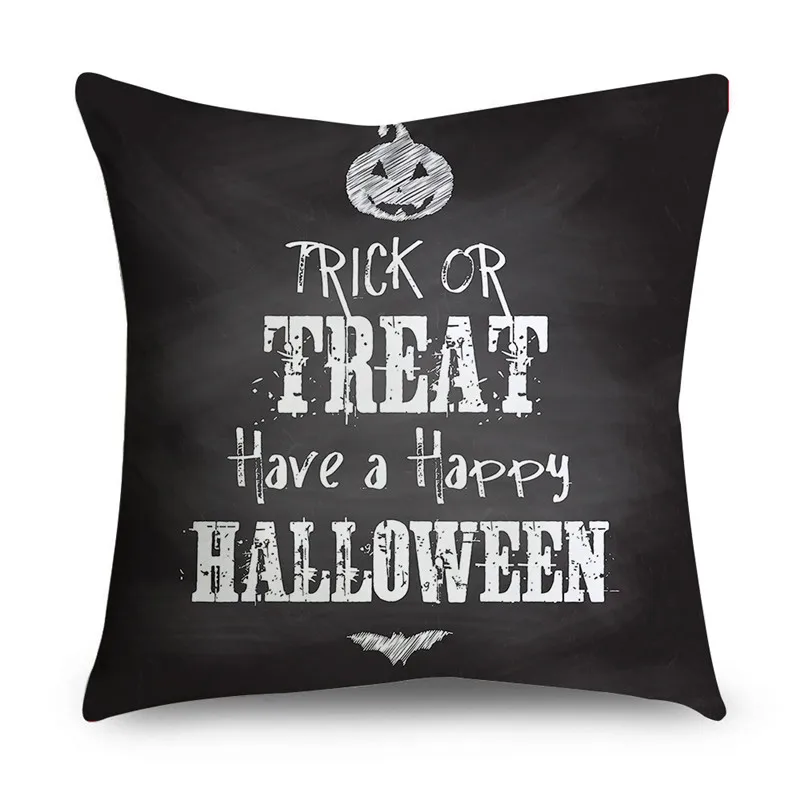 Halloween Easter Letter Printing Pattern Cushion Cover Home Living Room Sofa Decoration Square Throw Pillow 