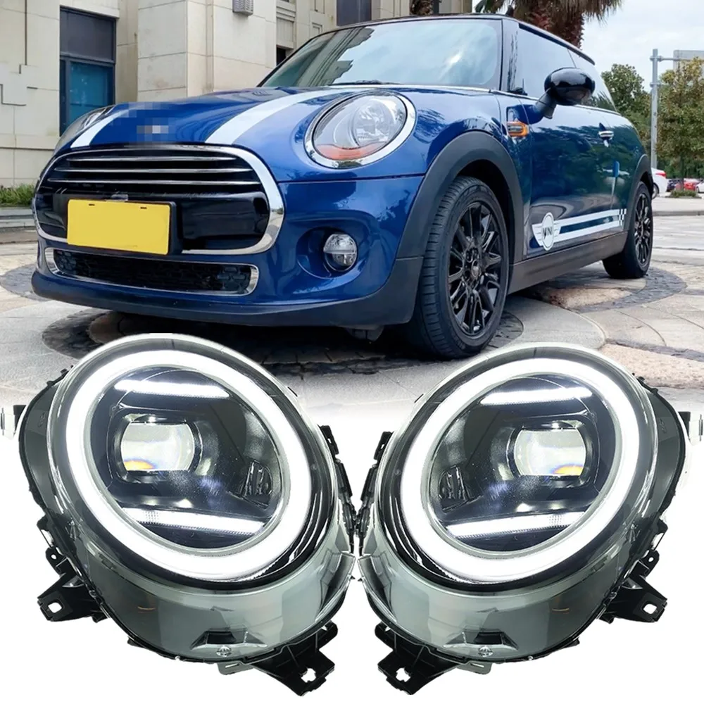 

Передние фары автомобиля для BMW Mini Coopers F56 2014-2021, светодиодные фары в сборе, модифицированные F56 F55, светодиодные DRL, аксессуары