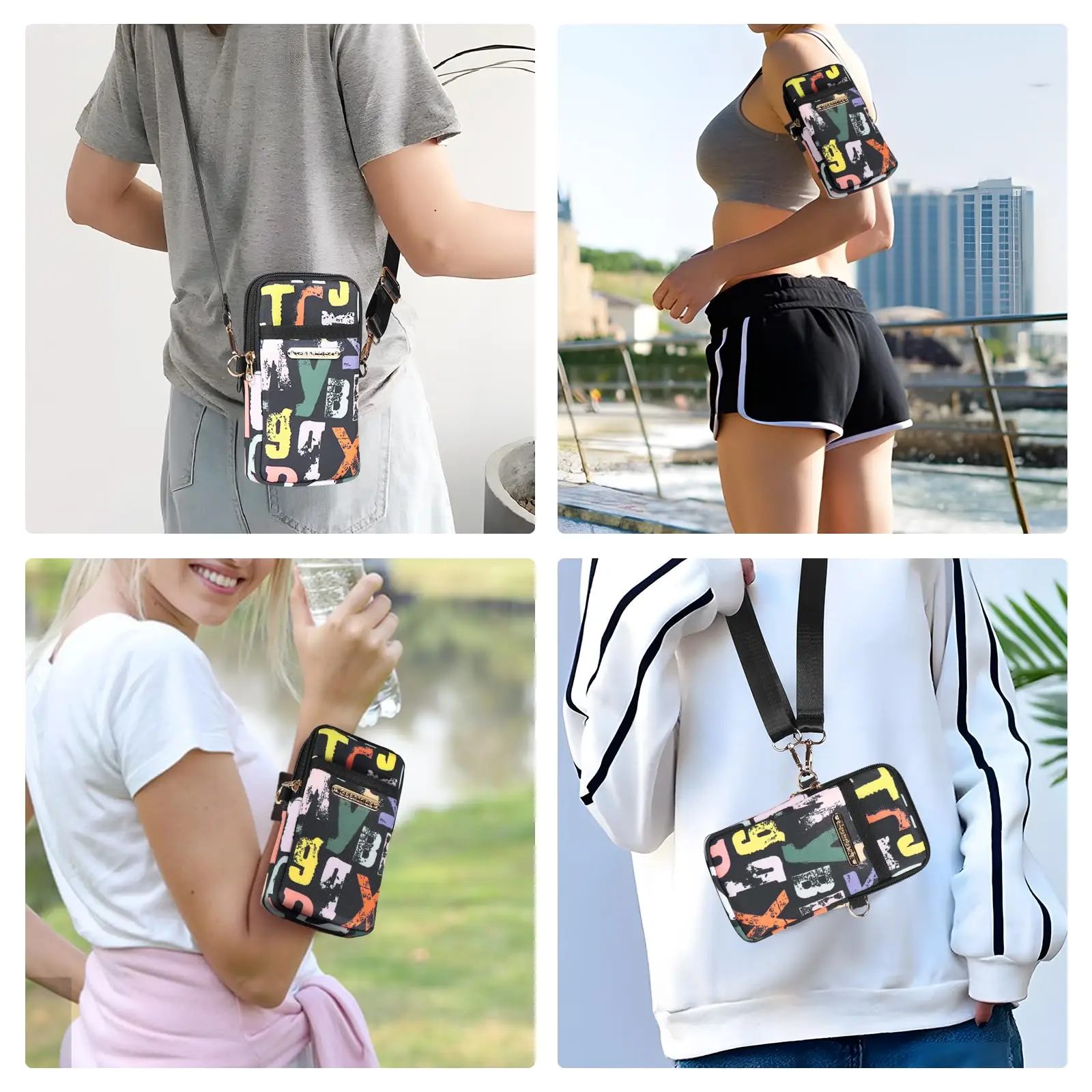 Buylor Sports Running حقيبة الهاتف المحمول الصغيرة النايلون المرأة حقيبة كتف كروسبودي السفر في الهواء الطلق الهاتف الذراع حقيبة مفتاح حامل الأكياس #5