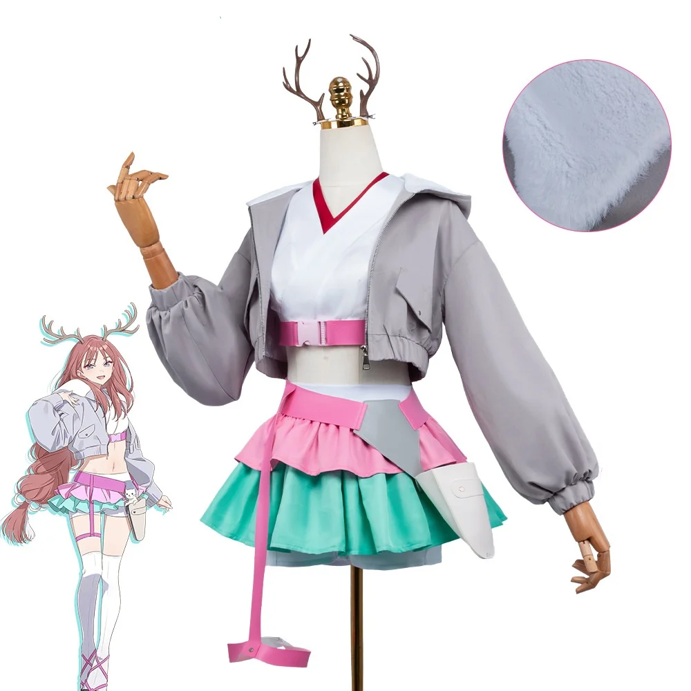 

Anime Cosmic Princess Kaguya! Ayatsumugi Roka Cosplay Costume Wig Fern Halloween Party Suit