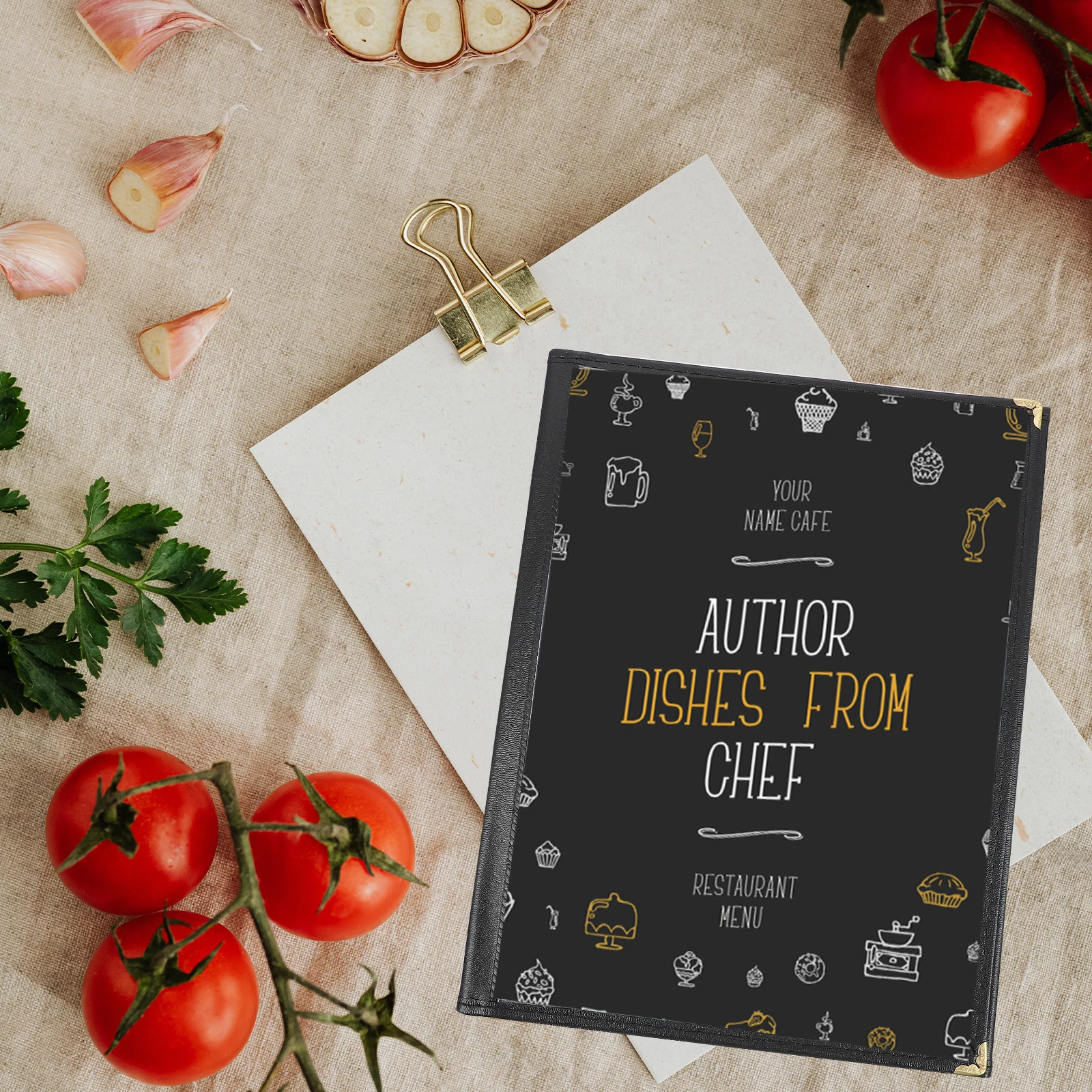 

1Pcs PVC Menu Protector Sturdy Non-Shattering Waterproof Menu Cover for Restaurant Hotel Pub Noshery Use A4 Black