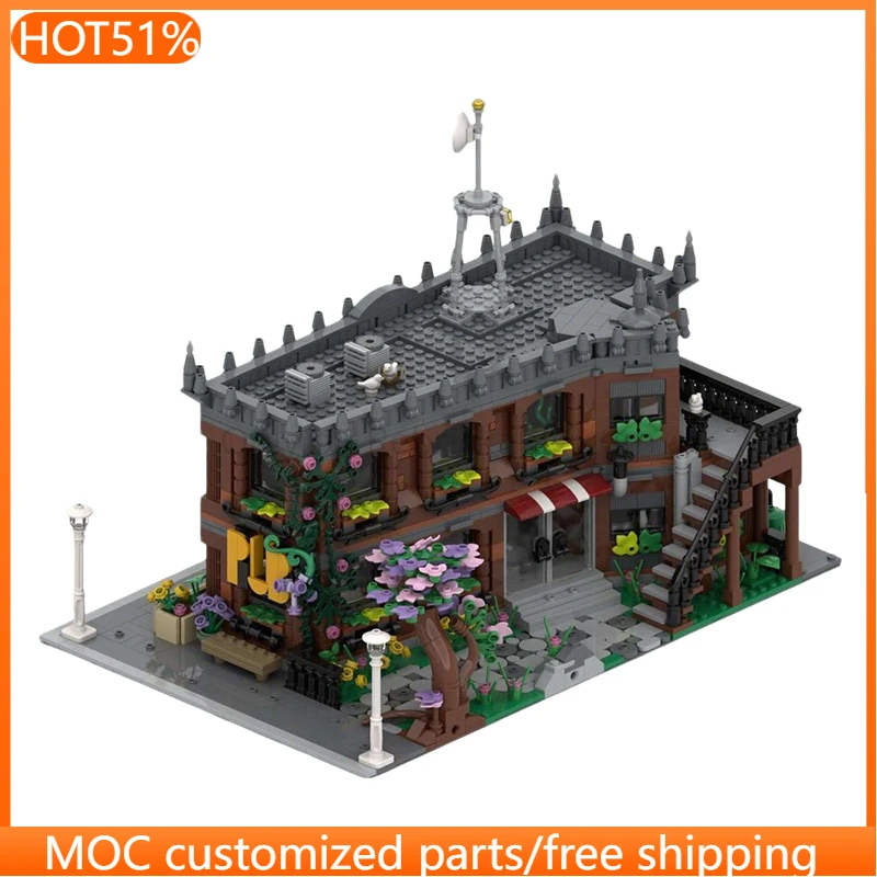2567 PCS 건설 세트 다운타운 펍 MOC 맞춤형 모듈식 빌딩 블록 창의적인 디자인 간단한 어린이 DIY 장난감 생일 선물
