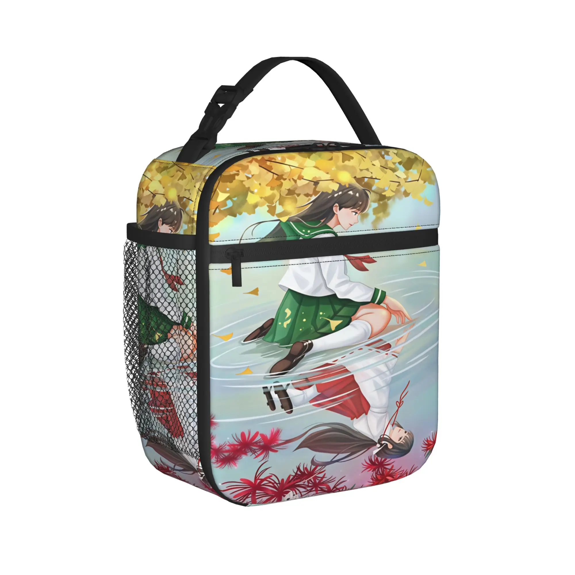 Inuyasha Kagome Higurashi Lunch Bag For Child  Print Lunch Box Retro Office Cooler Bag Convenient Oxford Thermal Lunch Bags view 2