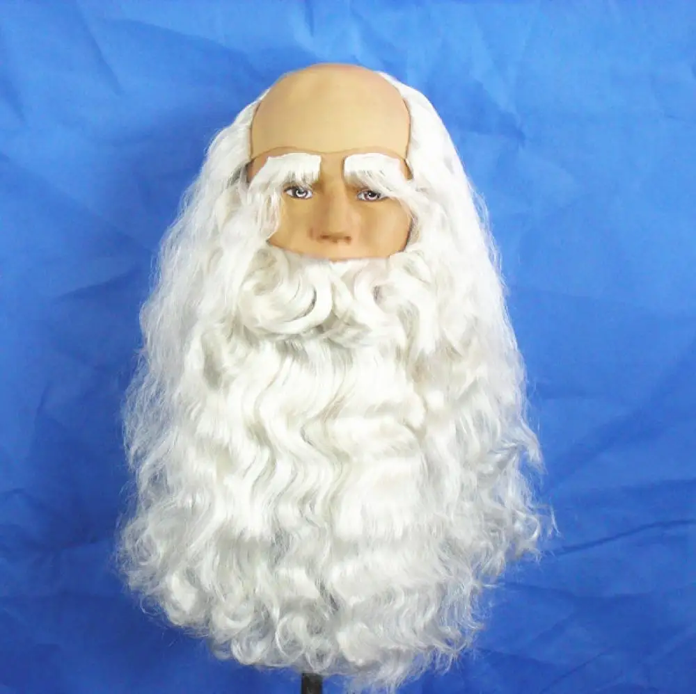 Adult Children Christmas Wig Beard and Hat for Plush Santa Claus Wig Beard New Year Christmas Party Decoration 2