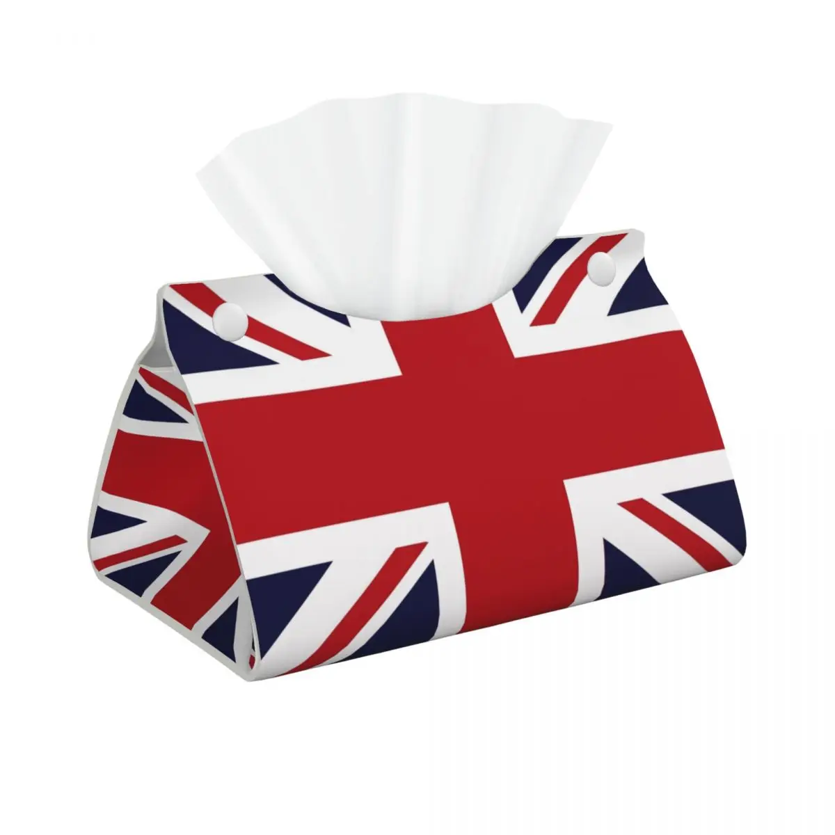 Custom Union Jack Flag Of The UK Tissue Box Cover Rectangular PU Leather United Kingdom British Facial Tissues Holder for Car