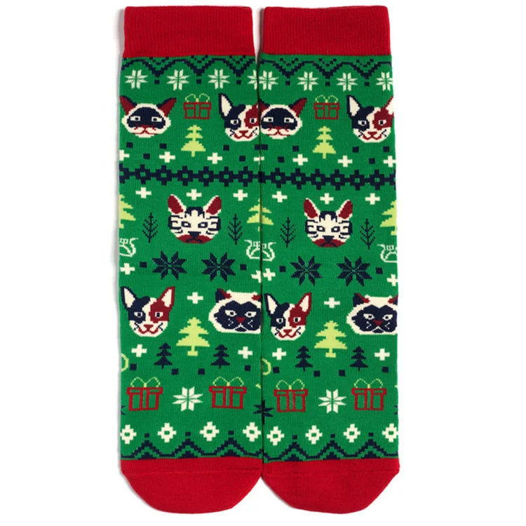 Christmas Tree Snow Elk Gift Cotton Happy Men Socks New 2022 Autumn Winter Christmas woman Socks Funny New Year Santa Claus