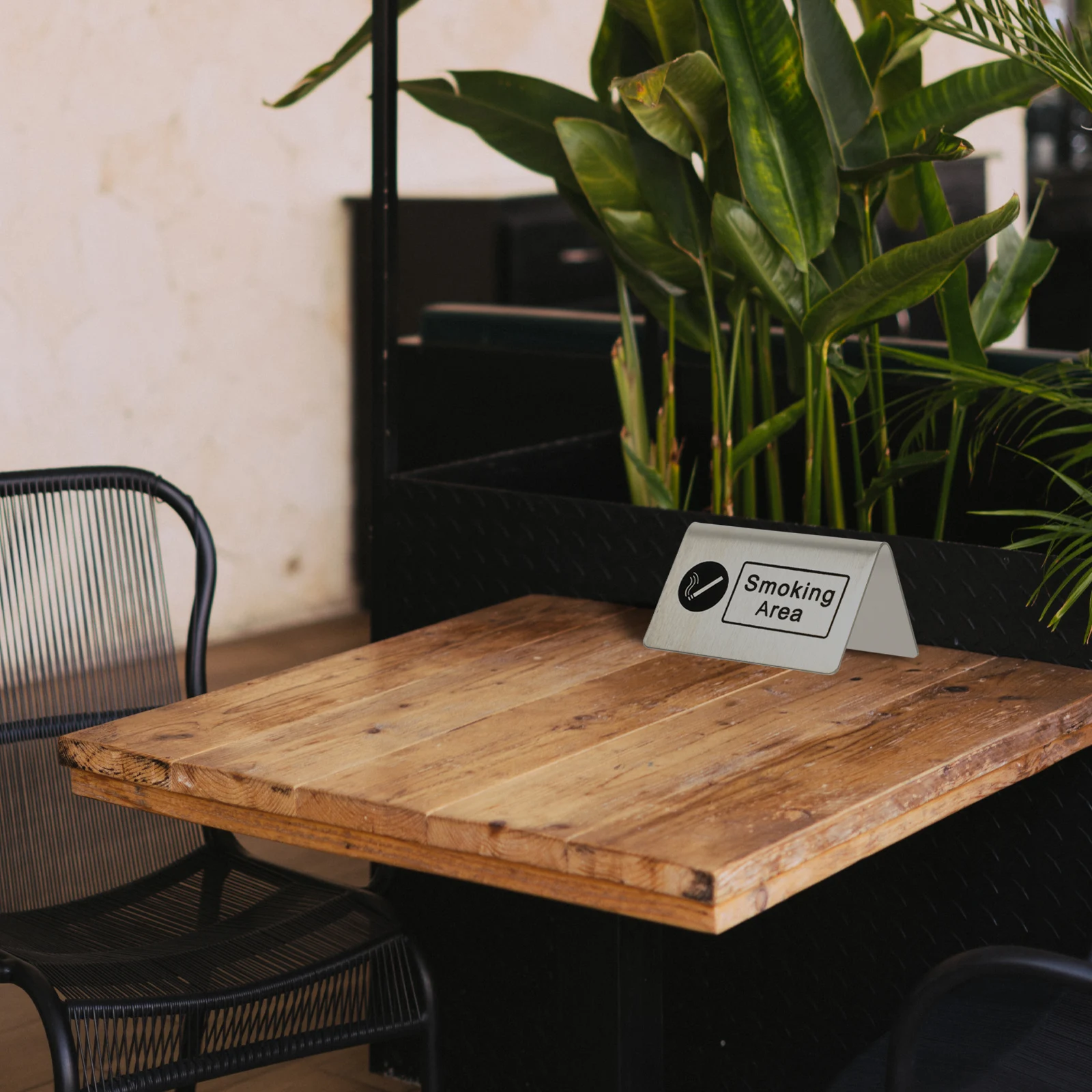 

Smoking Area Table Card Stainless Steel Sign Board Desk Warning Indoor Non Rust Public Places Table Signs