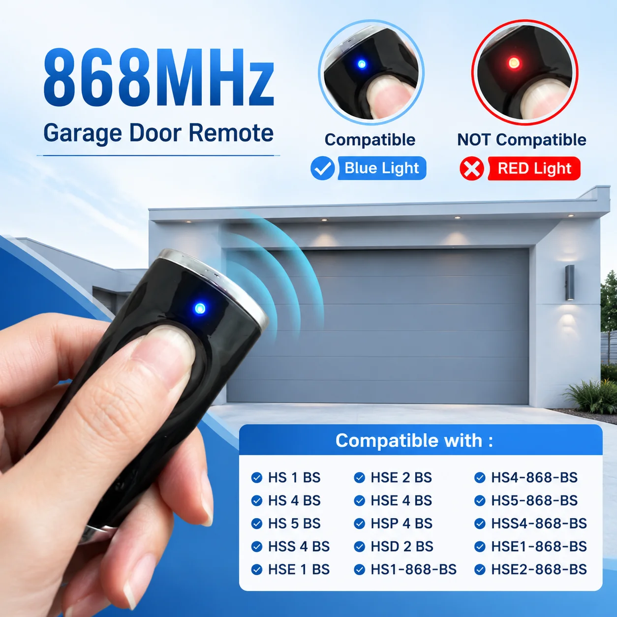 868MHz Handheld Transmitter Clone HSE4-868-BS Compatible Original HSE1 868 BS Bisecur Command HSE2 HS1 HS4 868 BS Remote Control