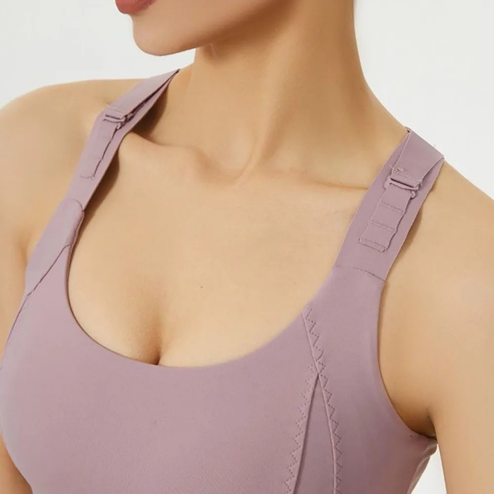 

Нижнее белье для бега с фиксированной подушечкой, спортивный бюстгальтер, красивое нижнее белье для йоги с регулировкой спины, дышащий, против провисания, тренировочный фитнес-бюстгальтер для девочек