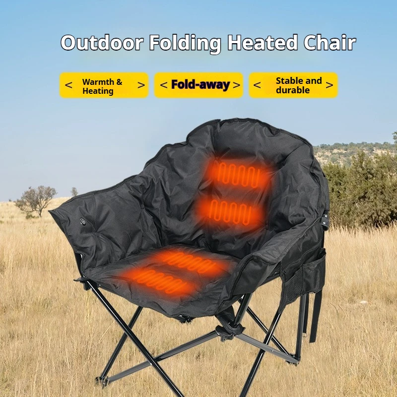 Portable Durable 600D Oxford Cloth Modern Half Moon Chair Folding Light Weight Comfortable Saucer Chair Outdoor Camping Padded