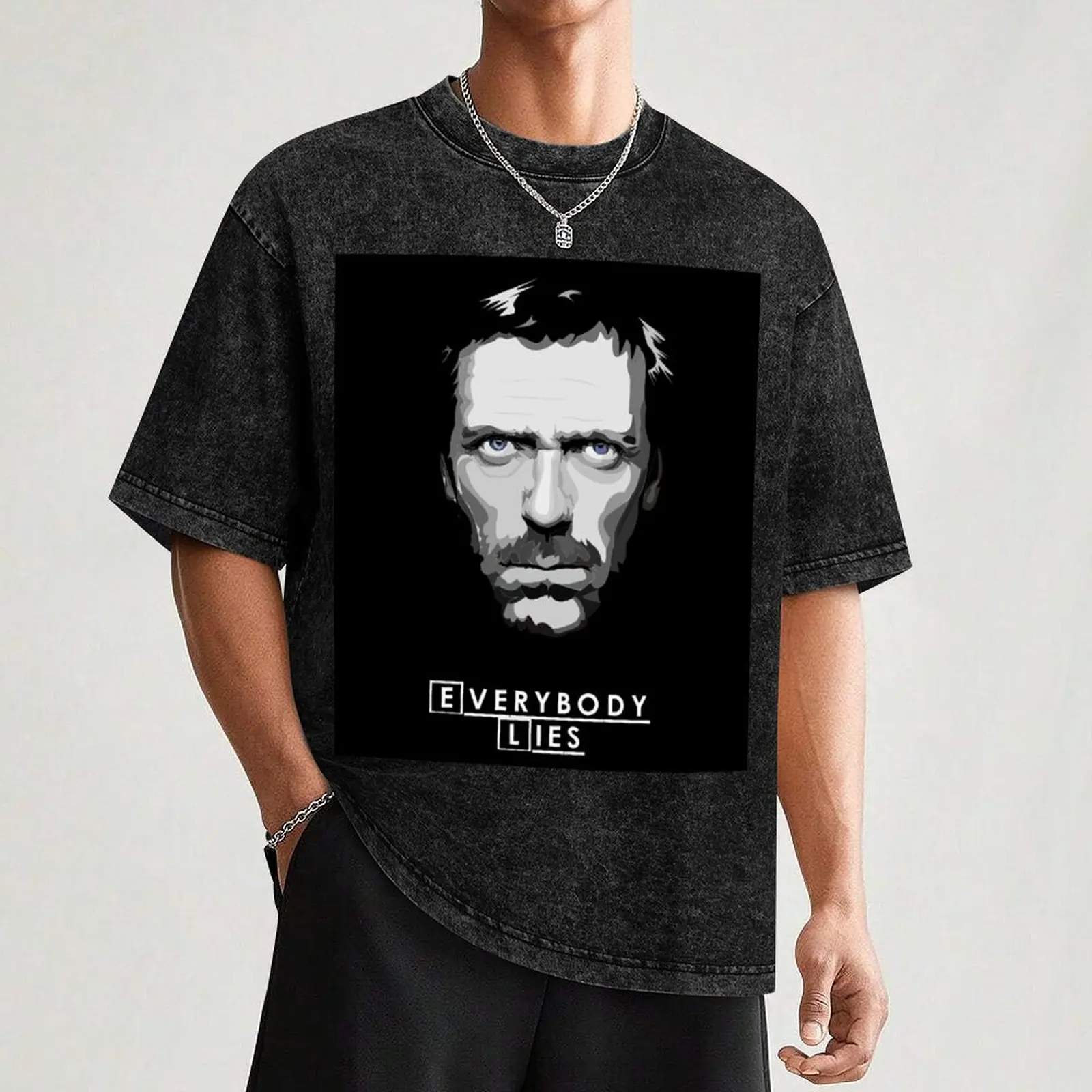 House M.D.- Everybody Lies T-Shirt Large Size Casual Short Sleeve Top