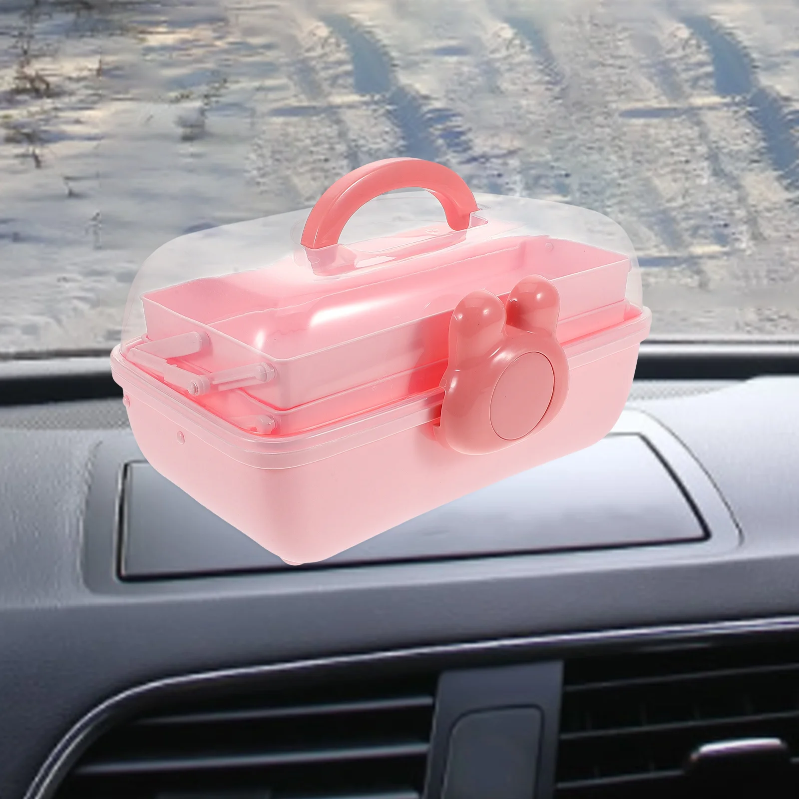 

Hair Accessories Storage Box for Girls Baby 3 Layer Plastic Organizer for Jewelry Makeup Nail Craft Desktop Container