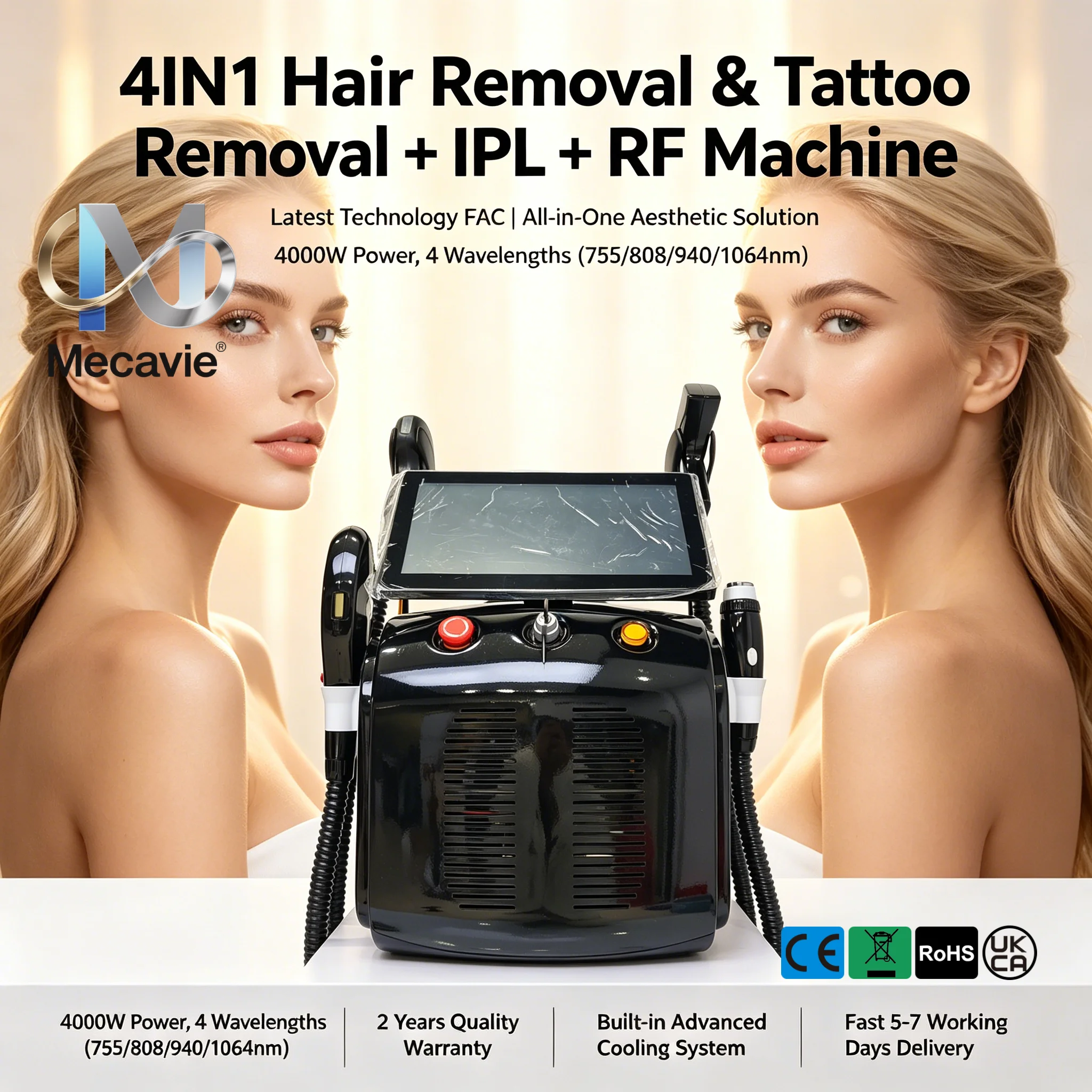 

2026FAC New Tec4-in-1 IPL RF Diode & Pico Laser Beauty Device Permanent Hair Removal Skin Rejuvenation Facial Tightening At Home