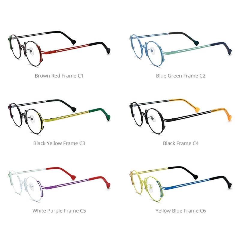 FONEX Titanium Glasses Frame Men New Fashion Brand Design Round Eyeglasses Women High-end Quality Ultralight Eyewear 85858